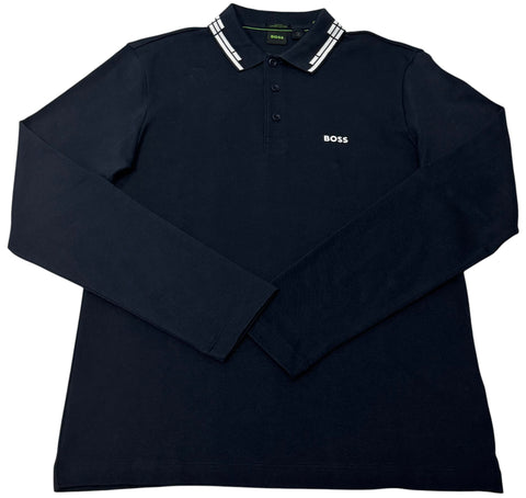 Polo Manga Larga Hugo Boss Azul Hombre